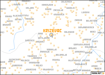 map of Križevac