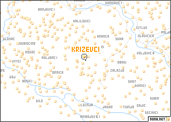 map of Križevci