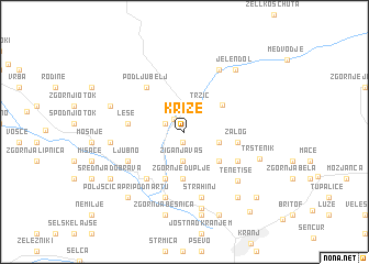 map of Križe