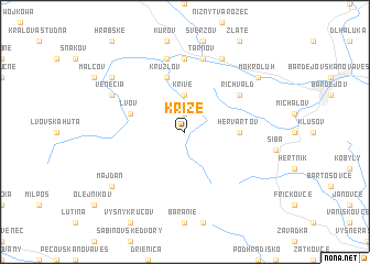 map of Kríže