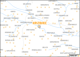 map of Križovec
