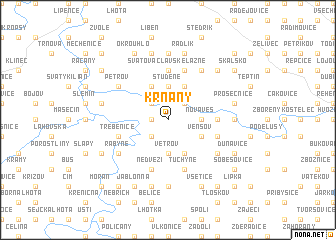 map of Krňany