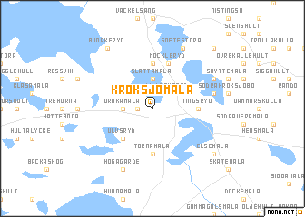 map of Kroksjömåla