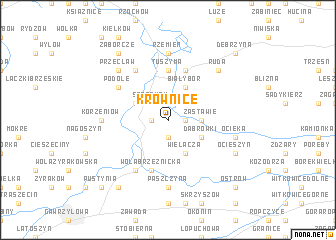 map of Krownice