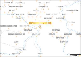 map of Krŭkozhabene