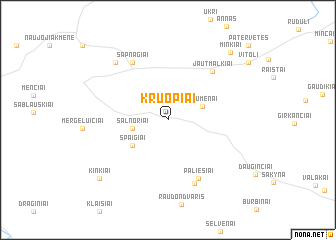 map of Kruopiai