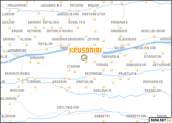 map of Krušoniai