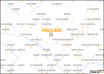 map of Kružlová