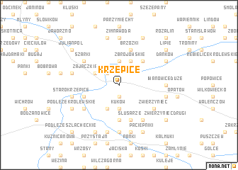 map of Krzepice