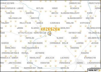 map of Krzeszew