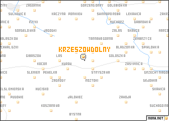 map of Krzeszów Dolny