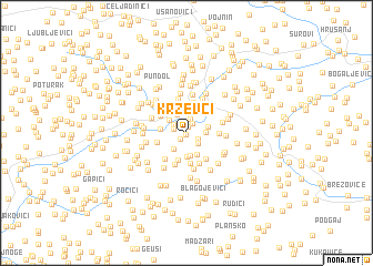 map of Krževci