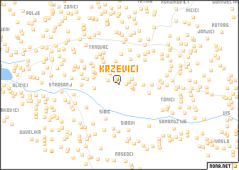 map of Krževići