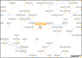 map of Krzewa