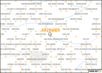 map of Krzewień