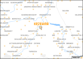 map of Krzewina