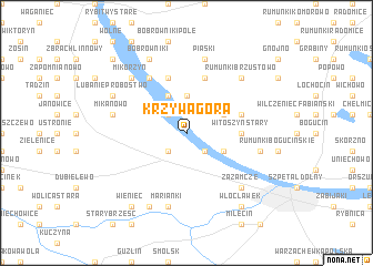 map of Krzywa Góra