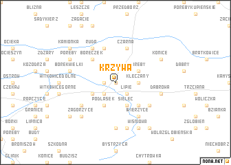 map of Krzywa