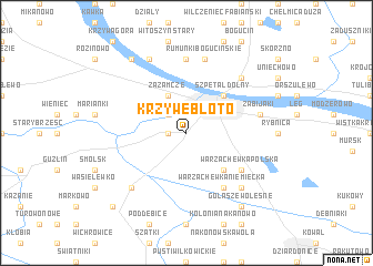 map of Krzywe Błoto