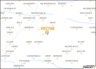map of Krzywe