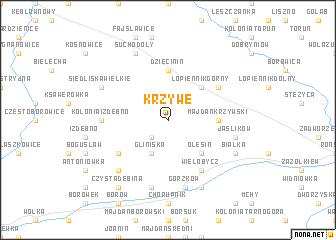 map of Krzywe