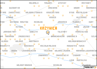 map of Krzywica