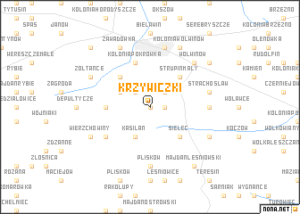 map of Krzywiczki