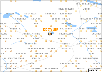 map of Krzywie