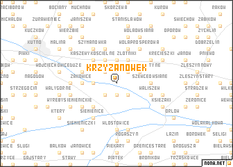 map of Krzyżanówek