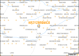 map of Krzyżanowice