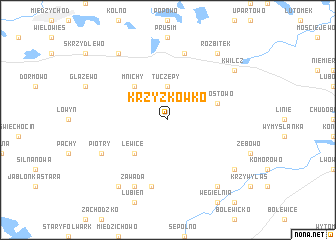 map of Krzyżkówko