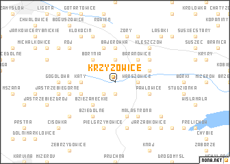 map of Krzyżowice