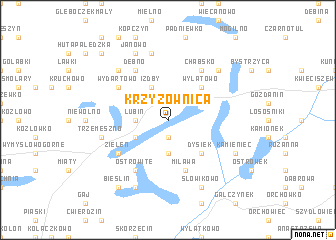 map of Krzyżownica