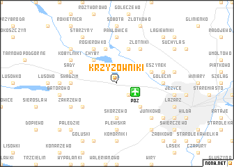 map of Krzyżowniki