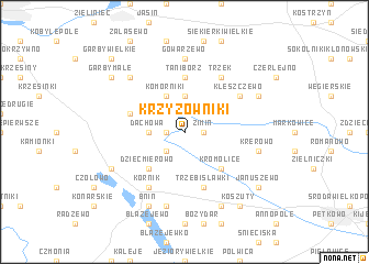 map of Krzyżowniki