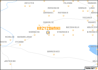 map of Krzyżowniki