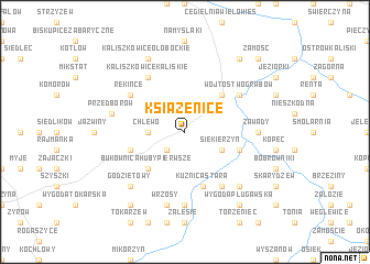 map of Książenice