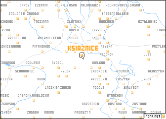 map of Książnice