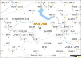 map of Księżno