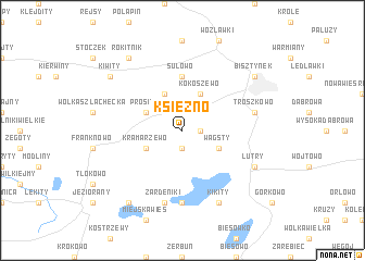 map of Księżno