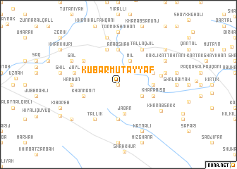 map of Kūbār Mutayyaf