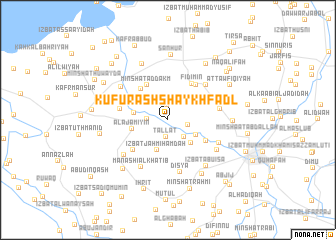 map of Kufūr ash Shaykh Faḑl