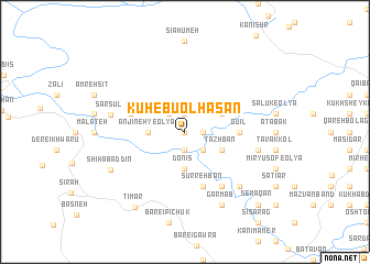 map of Kūh-e Bū ol Ḩasan