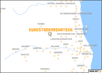 map of Kūhestān-e Mashāyekh