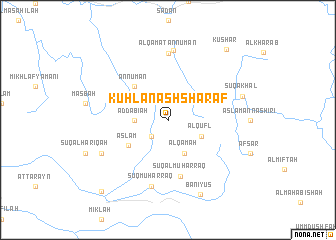 map of Kuḩlān ash Sharaf