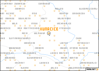 map of Kunačice