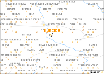 map of Kunčice