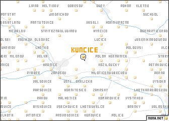 map of Kunčice