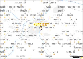 map of Kunčičky