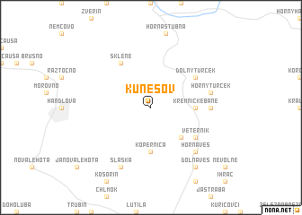 map of Kunešov